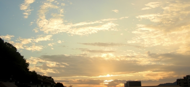夕焼けの翌日は晴れが多い