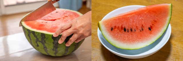 スイカをカット