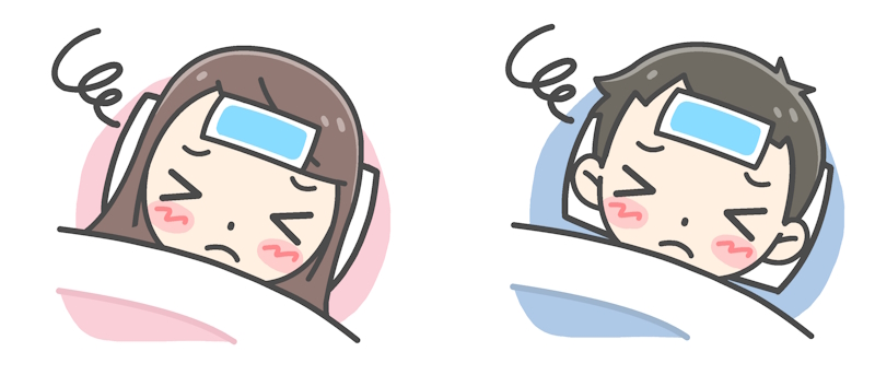 体調を崩して寝込んでいる